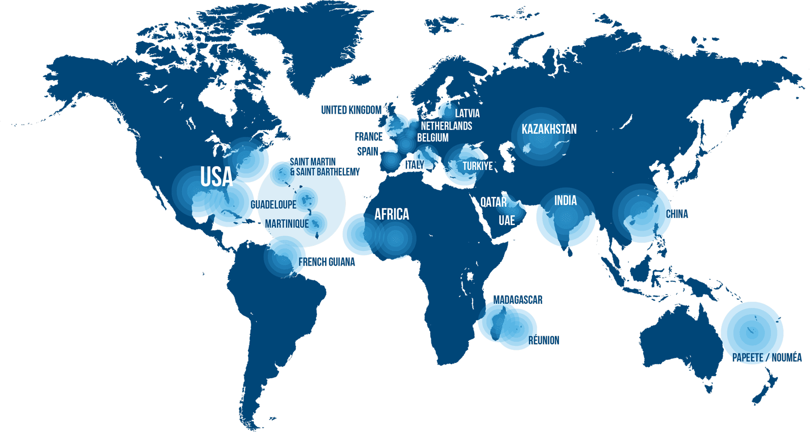 Carte implantation UK